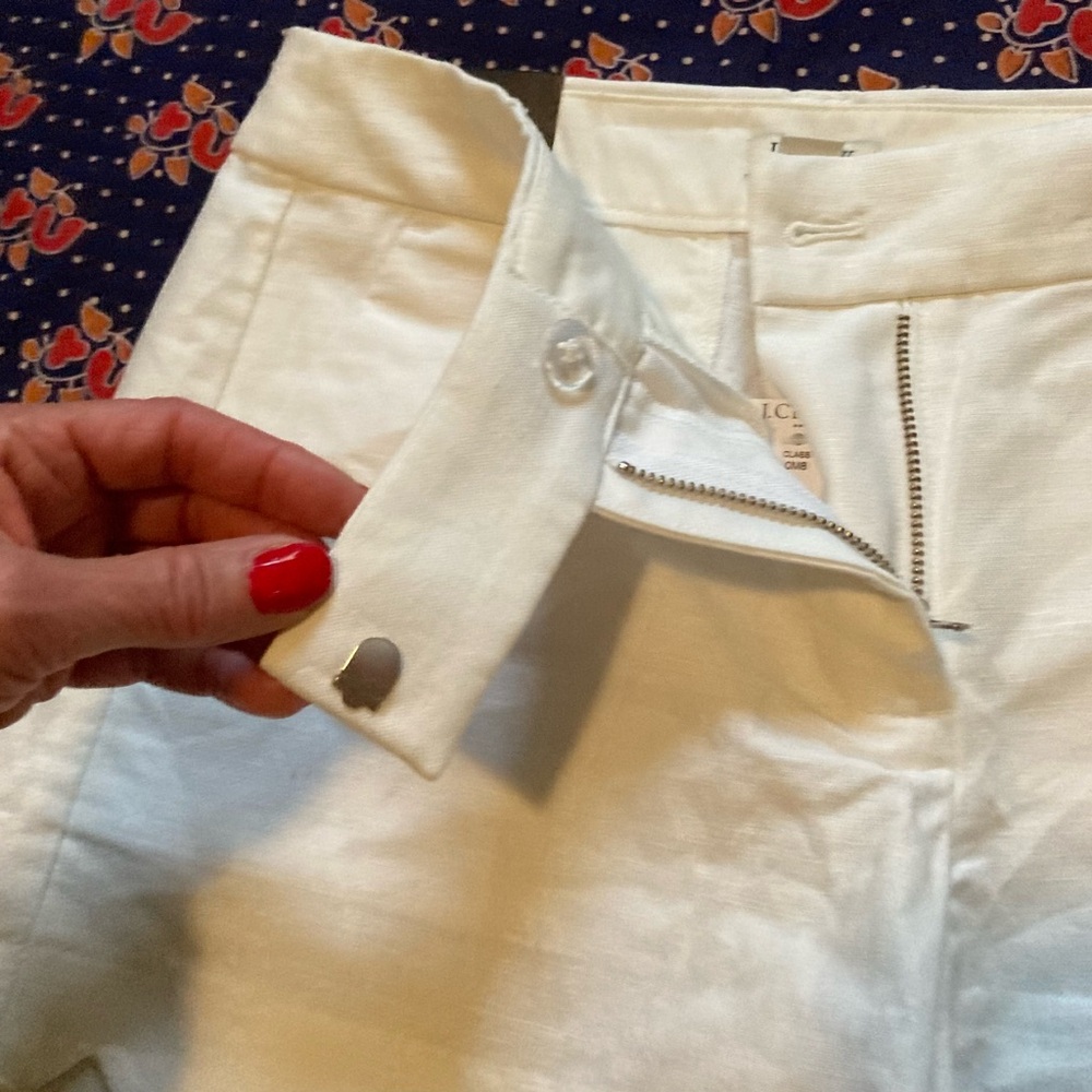 J. Crew White Linen / Cotton Blend 4” Shorts New NWOT Size 2 - Picture 3 of 4